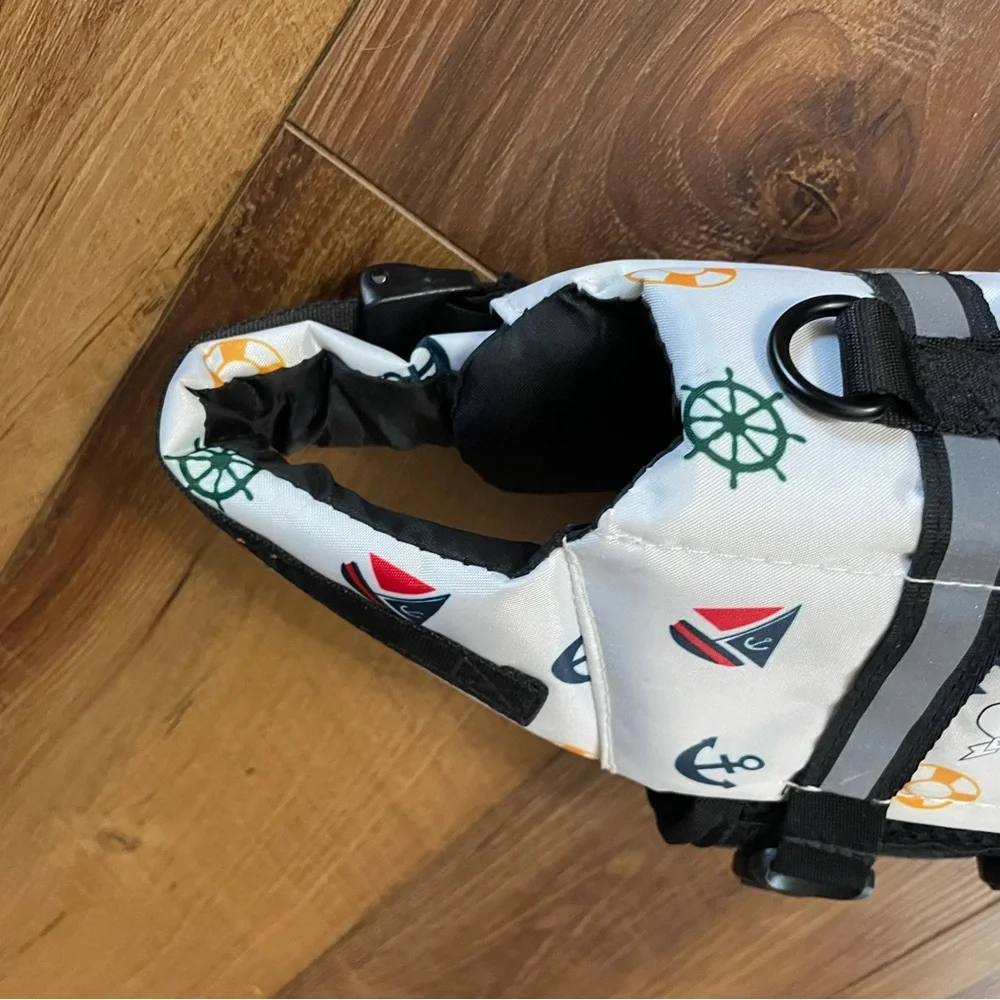 Paws Aboard White Nautical Dog Life Jacket XS